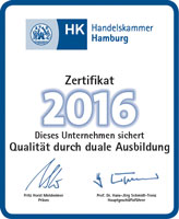 Handelskammer Hamburg Zertifikat Qualität Ausbildung 2016